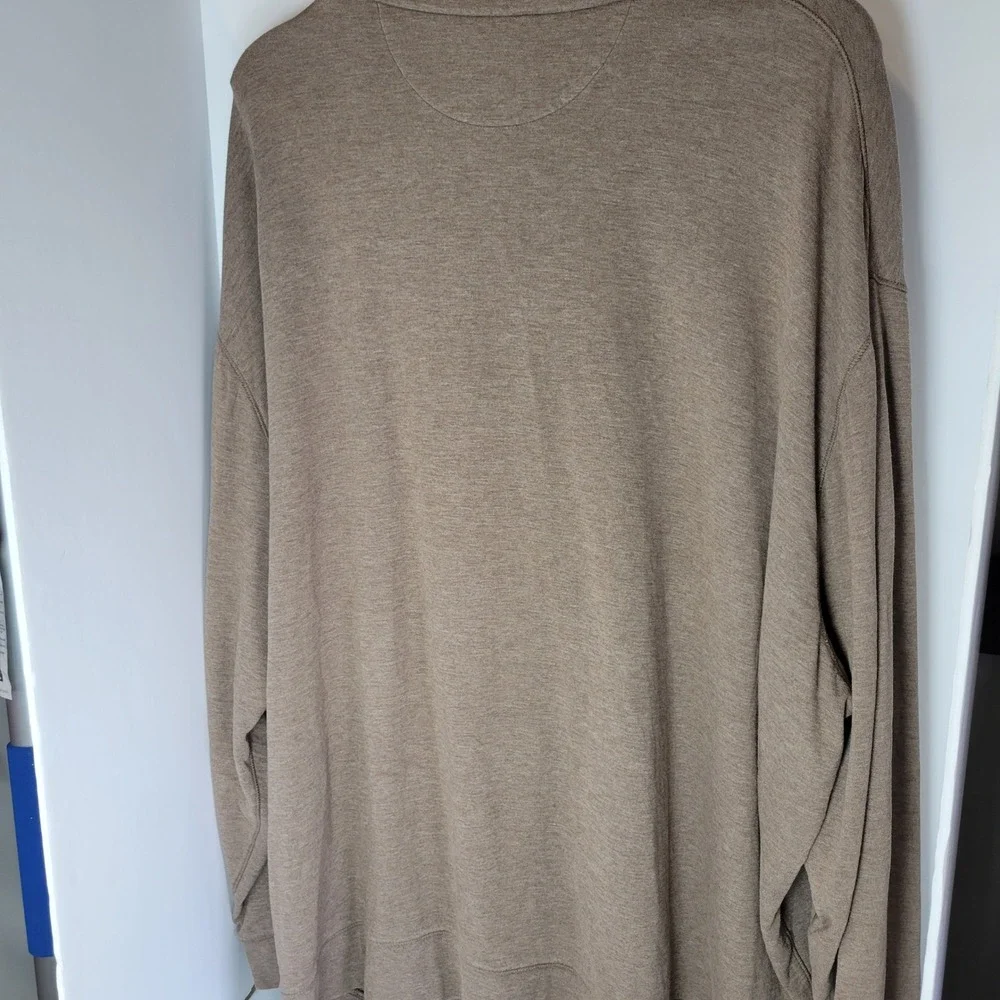 Polo Ralph Lauren Mens 5XB Quarter Zip Pullover Heather Tan Brown Pony Logo